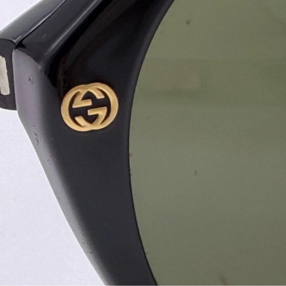 Authentic Gucci Women’s Round Sunglasses GG0023S 001 Black/Gold 55-22-140 w/case - Picture 5 of 6